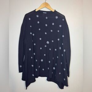 Banana Blue 100% Merino Wool Polka Dot Tunic Sweater Black L